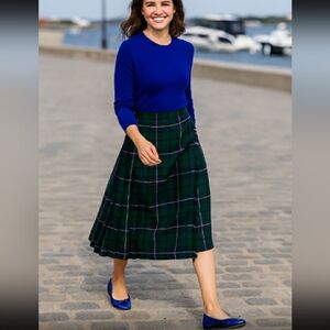 Vintage Don sophisticates by Charlotte Ford pleated skirt plaid green blue SZ 6